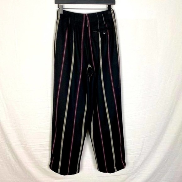 The Limited Womens Striped Trousers size 4 Black White Purple High Rise Wide Leg - Picture 3 of 7